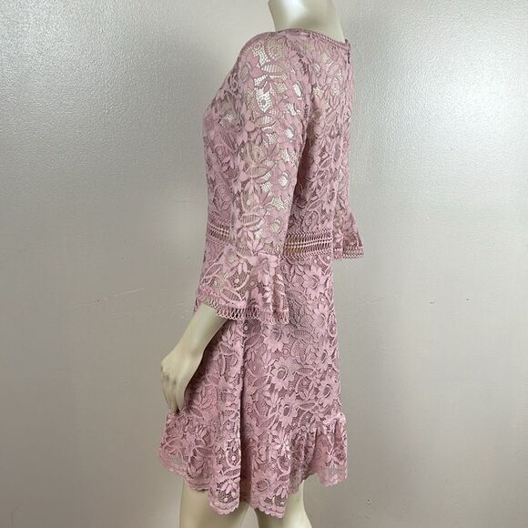 New BB Dakota Love On Top Floral Lace Dress (Color Mauve Rose) Size 10 - Picture 9 of 11